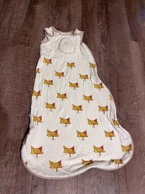 Nested Bean Cream zen Sleep Sack with Yellow & Orange Fox Print